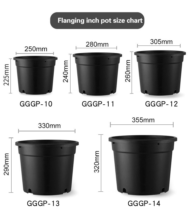 Heavy Duty Thick plastic plant grow pot for many big sizes GrowGreen